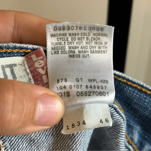 Levis 527 Low Bootcut Cowboy Medium Wash Denim Blue Distressed Jeans Mens 38x30 - Picture 9 of 9